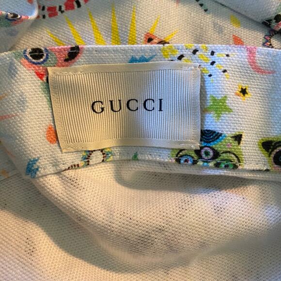 Gucci Blue Monsters Cotton Shopping Tote NWT - Picture 9 of 10